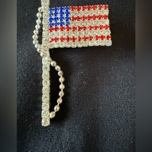 American Flag Brooch with Silver Accents